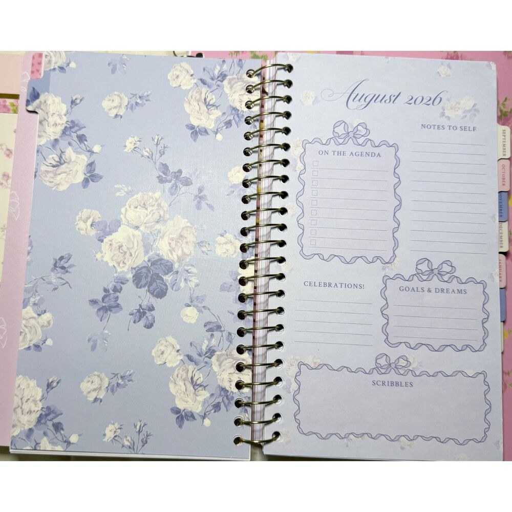 NWT LoveShackFancy x Yoobi 4 Pc Floral Planner Stationery Desk Set + Ruler - Picture 7 of 12